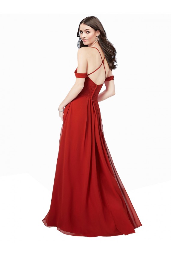 Buy Cold Shoulder Chiffon Bridesmaid Dress UK