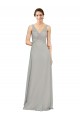 Buy V-Neck Chiffon Bridesmaid Dress with Illusion Gathered Bodice UK