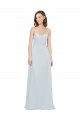Buy Slim A-Line Chiffon Bridesmaid Dress with Spaghetti Strap Gathered Bodice UK