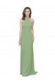 Buy High Collar Halter Neck Chiffon Bridesmaid Dress with Long Back Tie UK