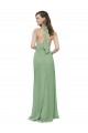 Buy High Collar Halter Neck Chiffon Bridesmaid Dress with Long Back Tie UK