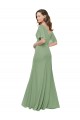 Buy Chiffon V-Neckline Wrap Bridesmaids Dress With Double Flutter Sleeve UK