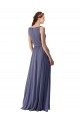 Buy V-Neck Long Draped A-Line Chiffon Bridesmaid Dress UK