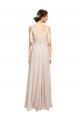 Buy Long V-Neck Chiffon Bridesmaids Dress with Double Straps UK