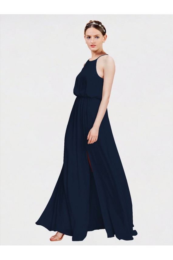 Buy High Halter Chiffon Bridesmaid Dress with Side Slit UK