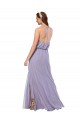 Buy Grecian Style Halter Chiffon Bridesmaid Dress with Keyhole and Slit UK