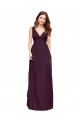 Buy Plunging V-Neckline Long Chiffon Bridesmaid Dress with Deep V-Back UK