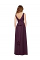 Buy Plunging V-Neckline Long Chiffon Bridesmaid Dress with Deep V-Back UK