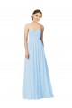 Buy Full Length Chiffon Bridesmaid Dress with Deep Sweetheat and Shirred Bodice UK