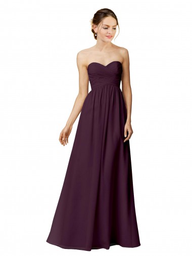 Buy Strapless Chiffon Bridesmaid Dress with Criss Cross Shirred Bodice UK