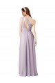 Buy One Shoulder Chiffon Bridesmaid Dress with Front Keyhole and Shirred Bodice UK