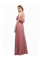 Buy Draped Long Chiffon Bridesmaid Dress with Straps and Layers UK