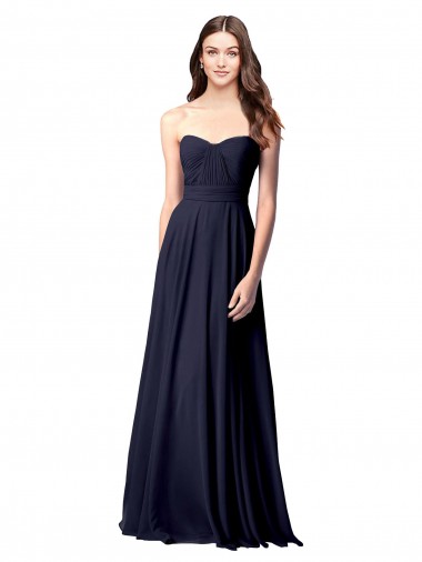 Buy Luxe Chiffon Bridesmaid Dress with Sweetheart Neckline and Shirred Bodice UK