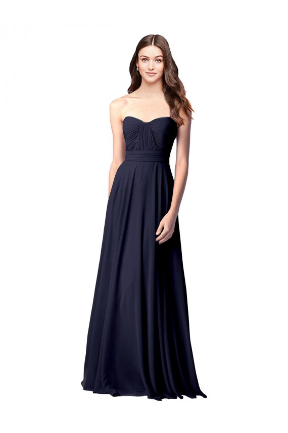 Buy Luxe Chiffon Bridesmaid Dress with Sweetheart Neckline and Shirred Bodice UK