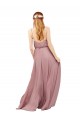 Buy Long Chiffon Bridesmaid Dress with Spaghetti Strap Bodice UK