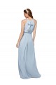 Buy High Keyhole Neck Long Chiffon Bridesmaid Dress with Slit UK