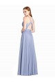 Buy Ruched Criss Over Bodice Chiffon Bridesmaid Dress with Lace Open Back UK