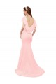 Buy Fit and Flare Chiffon Bridesmaid Dress with V-Neck and Flutter Sleeves UK
