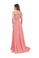 Buy Draped A-Line Chiffon Bridesmaid Dress with Halter Keyhole Neckline UK