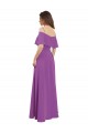 Buy Draped Off The Shoulder Chiffon Bridesmaid Dress with Spaghetti Straps and Ruffled Neckline UK