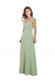 Buy Draped Sweetheart Chiffon Bridesmaid Dress with Ruffled Cap Sleeves UK