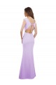 Buy Chiffon Column Bridesmaid Dress with High Round Neckline and Cap Sleeves UK