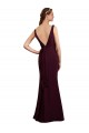 Buy Floor Length Fluted Chiffon Dress with Draped Bodice and V-Neckline UK