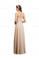 Buy Draped Halter Neck Long Chiffon Bridesmaid Dress with Tie Back UK