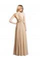 Buy Draped Long Chiffon A-Line Dress with Cascading Ruffles UK