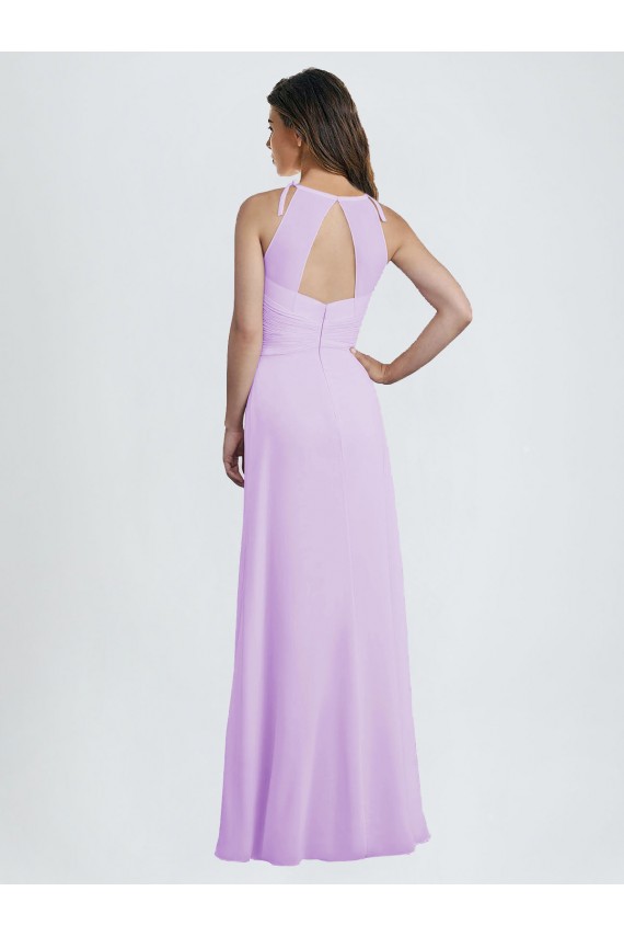 Buy Sweetheart Long Chiffon Bridesmaid Dress with Halter Straps UK