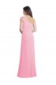 Buy Single Shoulder Chiffon Bridesmaid Dress with Draped Bodice UK