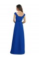 Buy Draped Shoulder V-Neck Long Chiffon Bridesmaid Dress UK