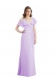 Buy Ruffled Neckline Cold Shoulder Long Chiffon Bridesmaid Dress UK