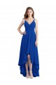 Buy Draped High Low Chiffon Bridesmaid Dress with Cross Over Bodice UK