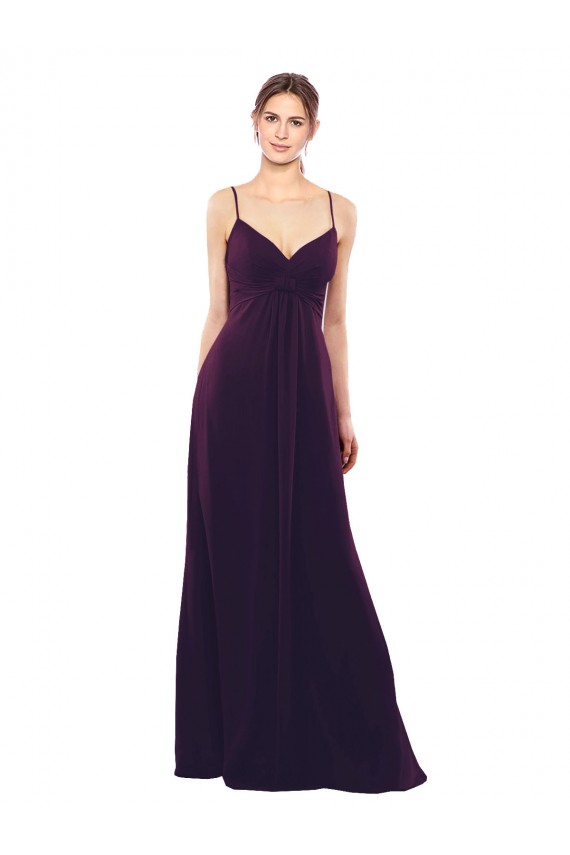 Buy Floor Length A-Line Chiffon Bridesmaid Dress with Criss Cross Back UK