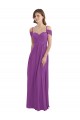 Buy Cold Shoulder Long Chiffon Bridesmaid Dress with Ruching Details UK