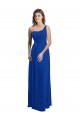 Buy One Shoulder A-Line Chiffon Bridesmaid Dress with Pleated Bodice UK