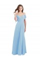 Buy Cold Shoulde Chiffon Bridesmaid Dress with Wrap Bodice UK