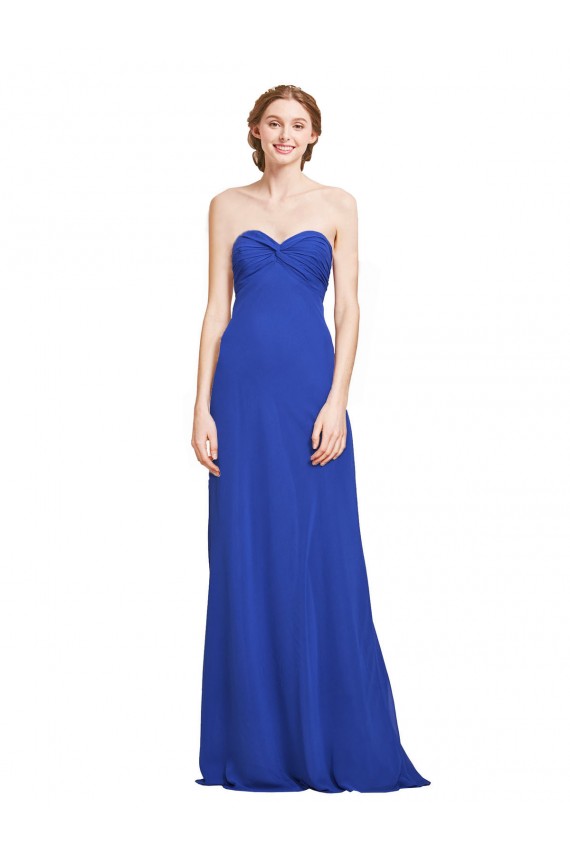 Buy Sweetheart Neckline Chiffon Ruched Bodice Tie Back Bridesmaid Dress UK