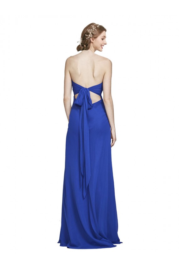 Buy Sweetheart Neckline Chiffon Ruched Bodice Tie Back Bridesmaid Dress UK