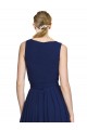 Buy V-Neck Ruched Chiffon Bridesmaid Dress with Waistband UK