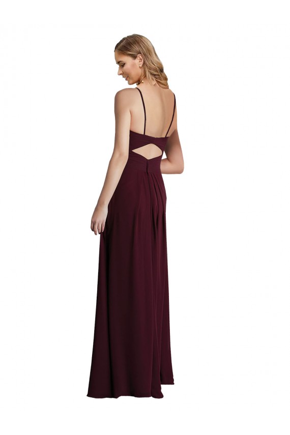 Buy Long Chiffon Bridesmaid Dress with Sweetheart Neckline UK