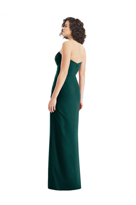 Buy Twist Front Draped Chiffon Bridesmaid Dress with Slit UK