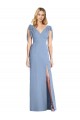 Buy Bow-Shoulder Sleeveless Deep V-Back Mermaid Bridesmaid Dress UK