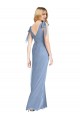 Buy Bow-Shoulder Sleeveless Deep V-Back Mermaid Bridesmaid Dress UK