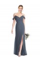 Buy Off the Shoulder Criss Cross Bodice Trumpet Chiffon Bridesmaid Dress UK