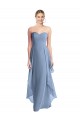 Buy Strapless Chiffon Bridesmaid Dress with Skirt Overlay UK