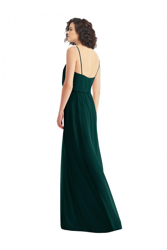 Buy V-Neck Blouson Bodice Chiffon Maxi Bridesmaid Dress UK