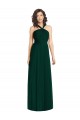 Buy Draped Halter Neck Long Chiffon Bridesmaid Dress with Low Back UK