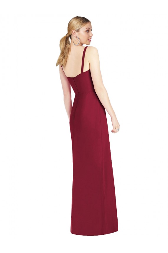 Buy Spaghetti Straps Mermaid Chiffon Bridesmaid Dress with Side Front Slit UK